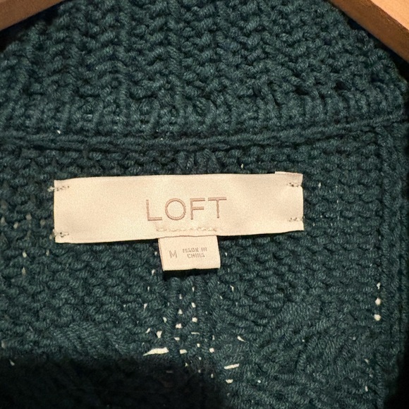Loft Green Chunky Cable Knit Sweater - Picture 4 of 4